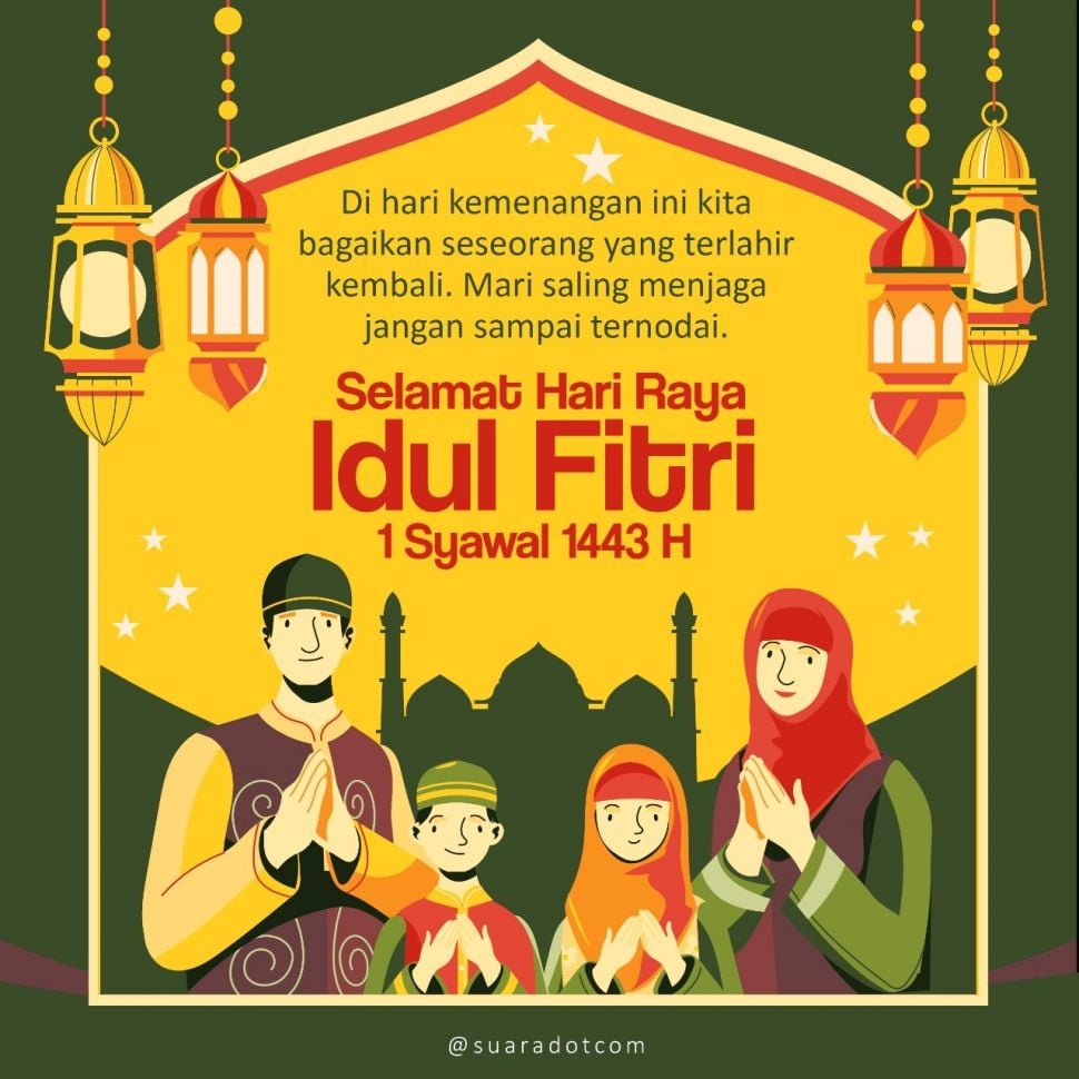 Gambar Lebaran - Ucapan Idul Fitri 2022 Gratis (Suara.com)