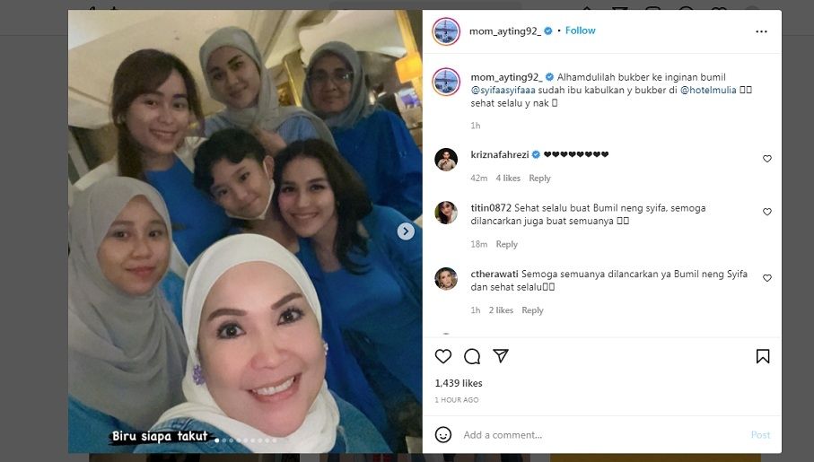 Unggahan Ibunda Ayu Ting Ting dan Syifa [Instagram]