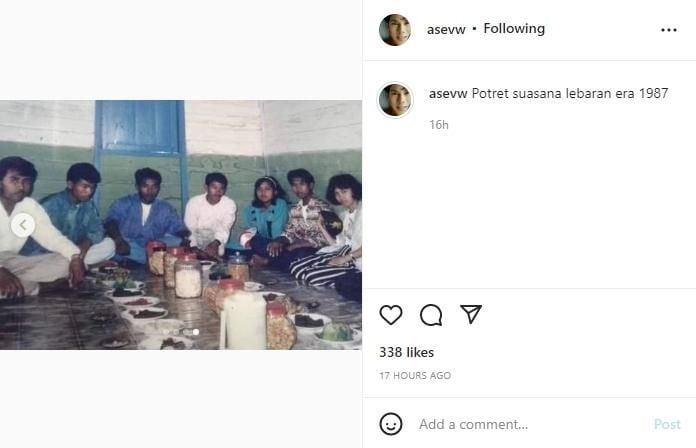 Beredar Foto Jadul Lebaran Tahun 1987, Publik Salfok Lihat Penampakan Toples Legend Ini. (instagram/asevw)