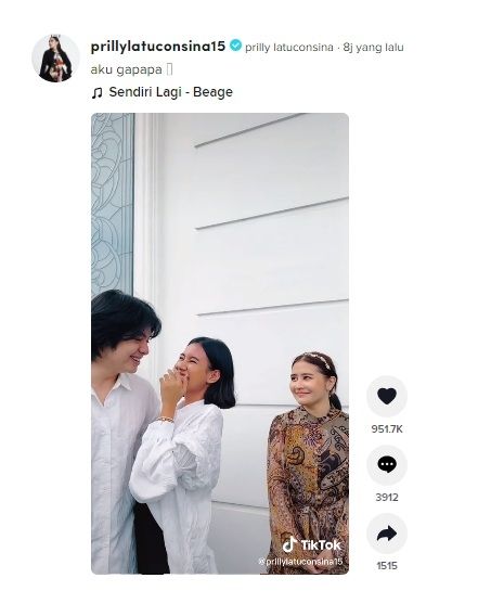Unggahan Prilly Latuconsina [TikTok/@prillylatuconsina15]