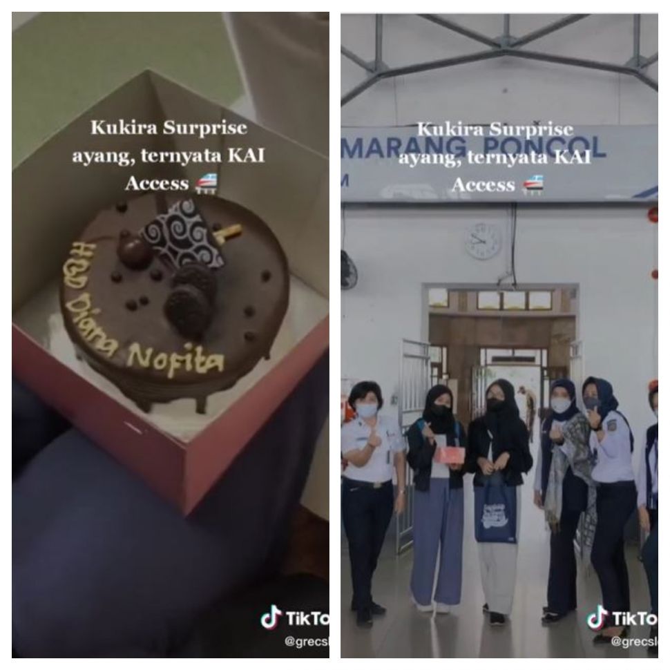 Kejutan ulang tahun dari PT KAI (TikTok @grecsley)