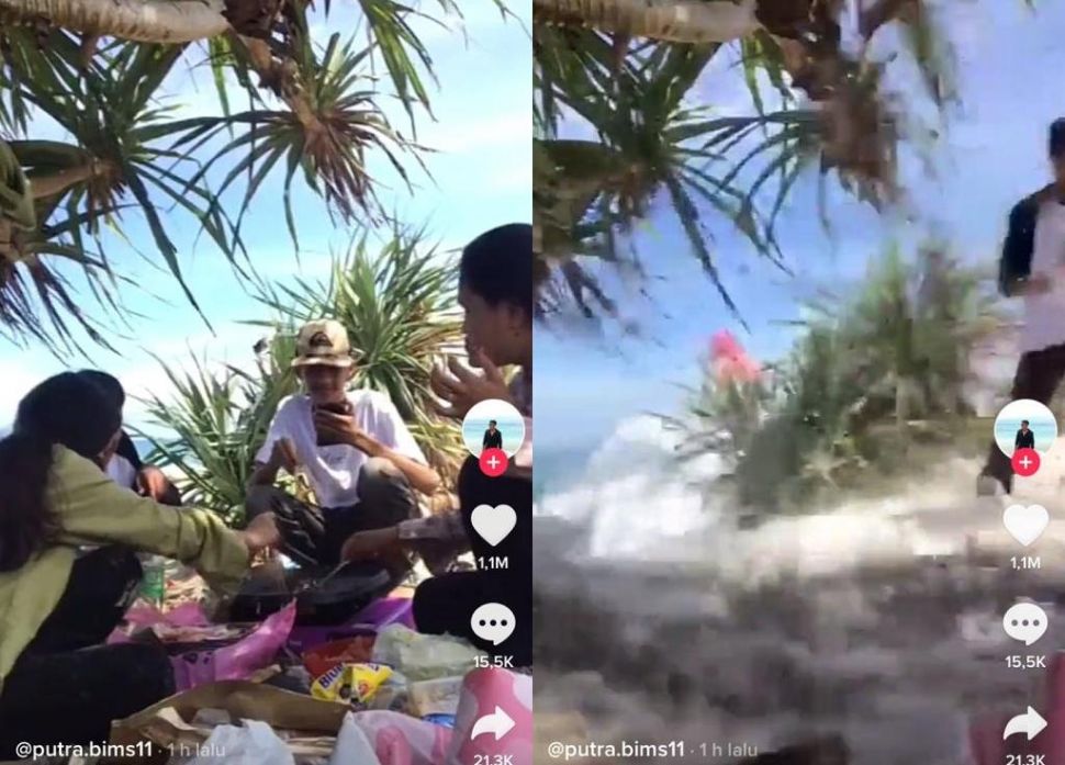 Viral Piknik Estetik Sambil Masak di Pinggir Pantai, Gagal Seketika Karena Hal Ini (TikTok)