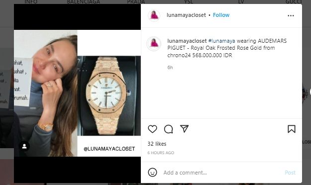Harga koleksi jam tangan Luna Maya (Instagram/@lunamayacloset)
