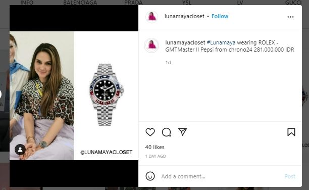Harga koleksi jam tangan Luna Maya (Instagram/@lunamayacloset)