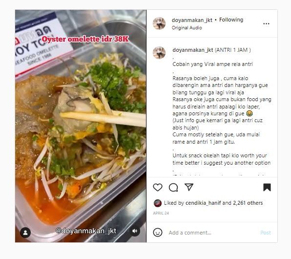 Telur dadar Thailand (Instagram @doyanmakan_jkt)
