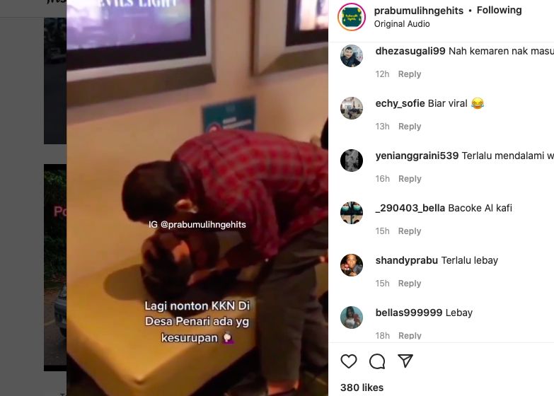 Video penonton disebut kesurupan saat nonton film KKN di Desa Penari [instagram]