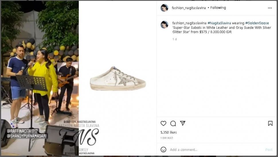 Harga Sepatu Nagita Slavina (instagram.com/fashion_nagitaslavina)