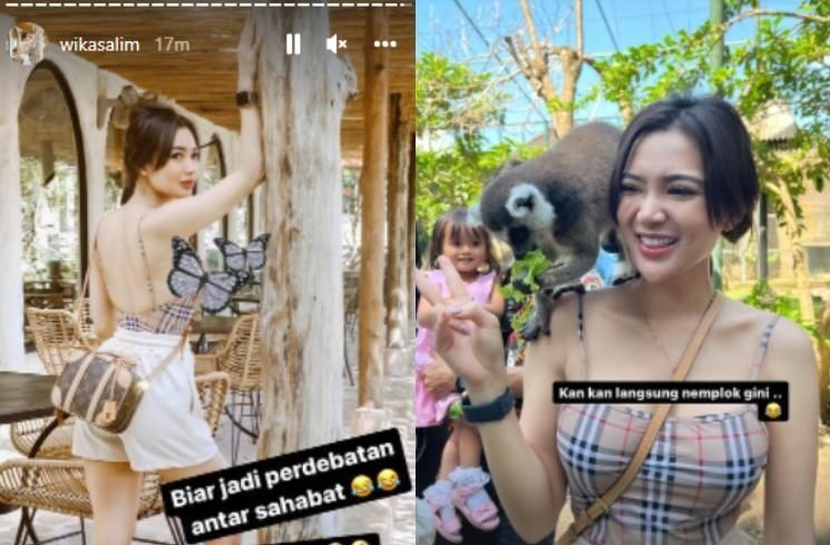 Wika Salim liburan ke Bali Zoo. (Instagram/@wikasalim)