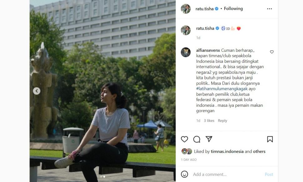 Unggahan Ratu Tisha di Instagram. 