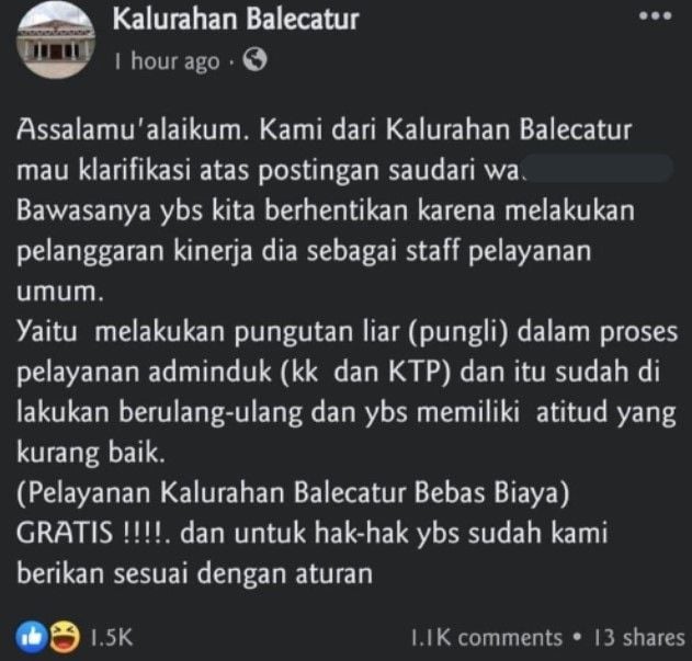 Klarifikasi kelurahan (Twitter/@ndagels)