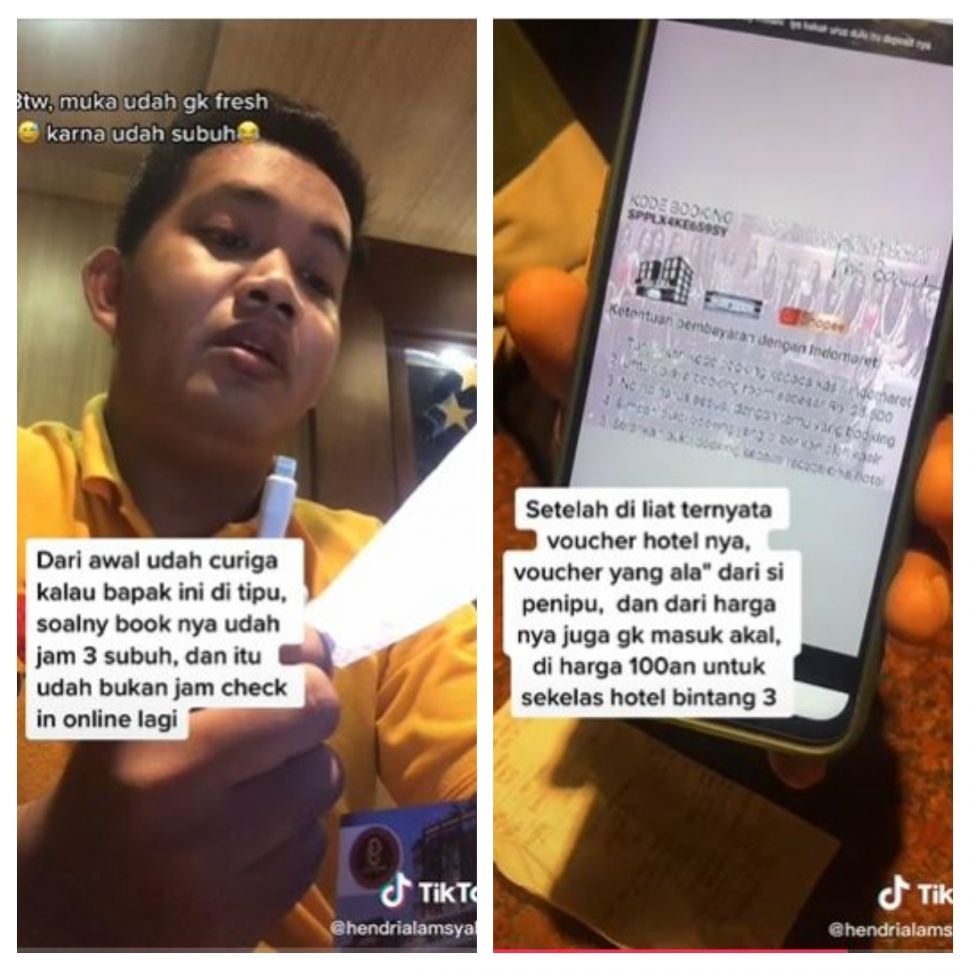 Penipuan pesan kamar hotel lewat MiChat (TikTok @hendrialamsyah29)