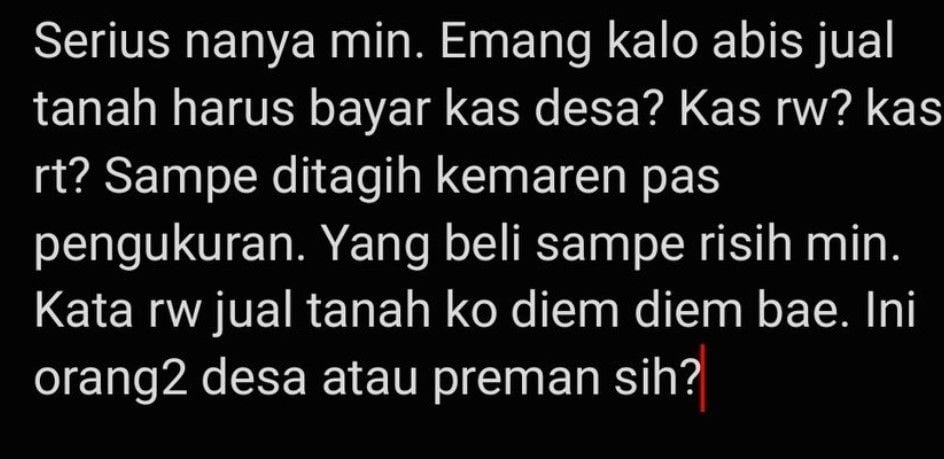 Dimintai uang usai jual tanah (twitter/seputartetangga)