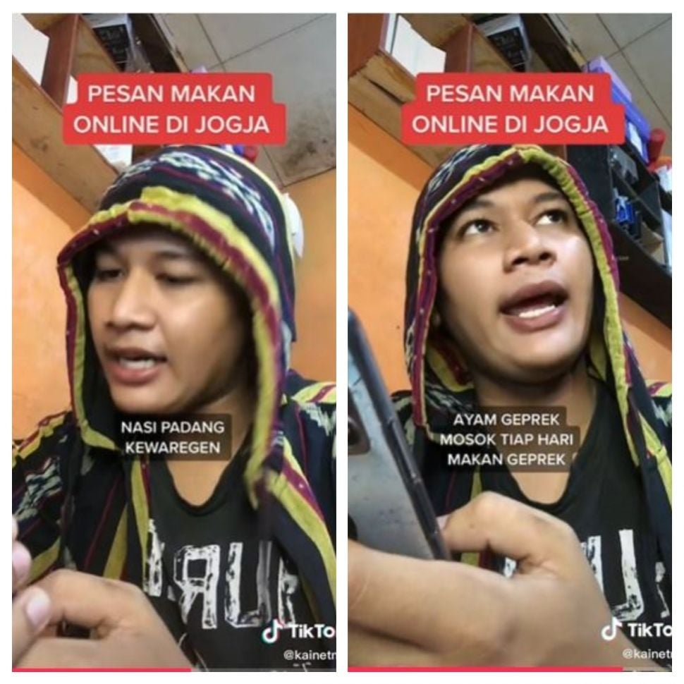 Memesan makanan online di Yogyakarta (TikTok @kainetnic)