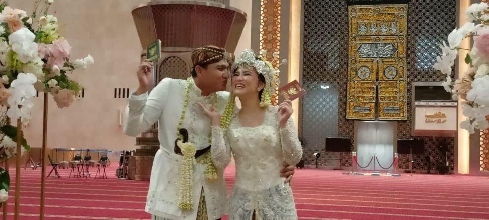 Pernikahan Masayu Clara dan Qausar Harta yang digelar di Masjid Istiqlal, Jakarta Pusat pada Jumat (21/5/2022)