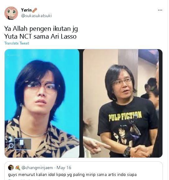 Yuta NCT Viral Disebut Mirip Ari Lasso (twitter.com/sukasukatsuki)