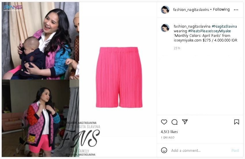 Harga Celana Kolor Nagita Slavina (instagram.com/fashion_nagitaslavina)