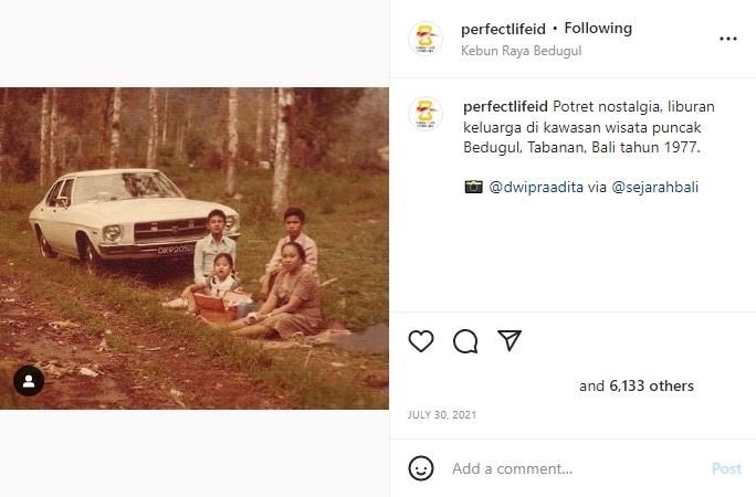 Foto liburan keluarga di Bedugul tahun 1977. (instagram/perfectlifeid)