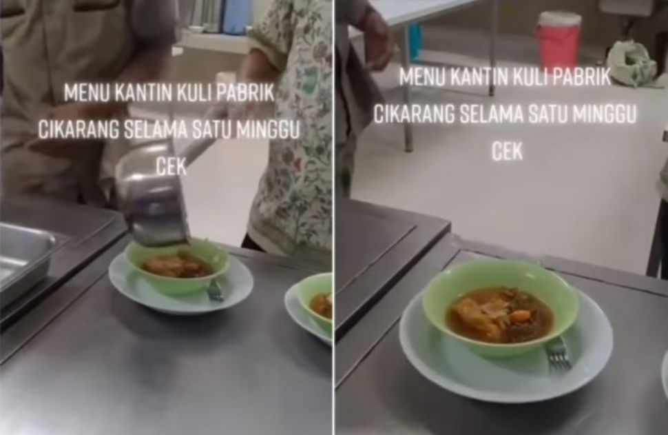 Menu makanan di pabrik (Instagram/kepointrending)