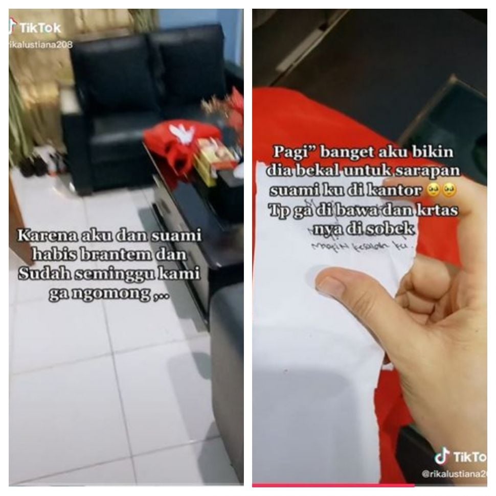 Masak bekal untuk suami (TikTok @rikalustiana208)