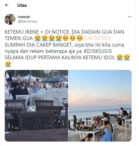 Bertemu Irene Red Velvet di Bali (Twitter @bervorious)