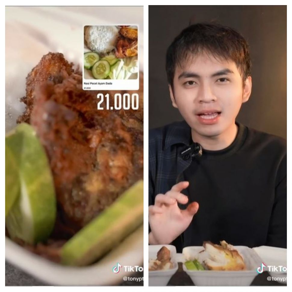 Pecel ayam rating terburuk yang mengejutkan (TikTok @tonyptra)