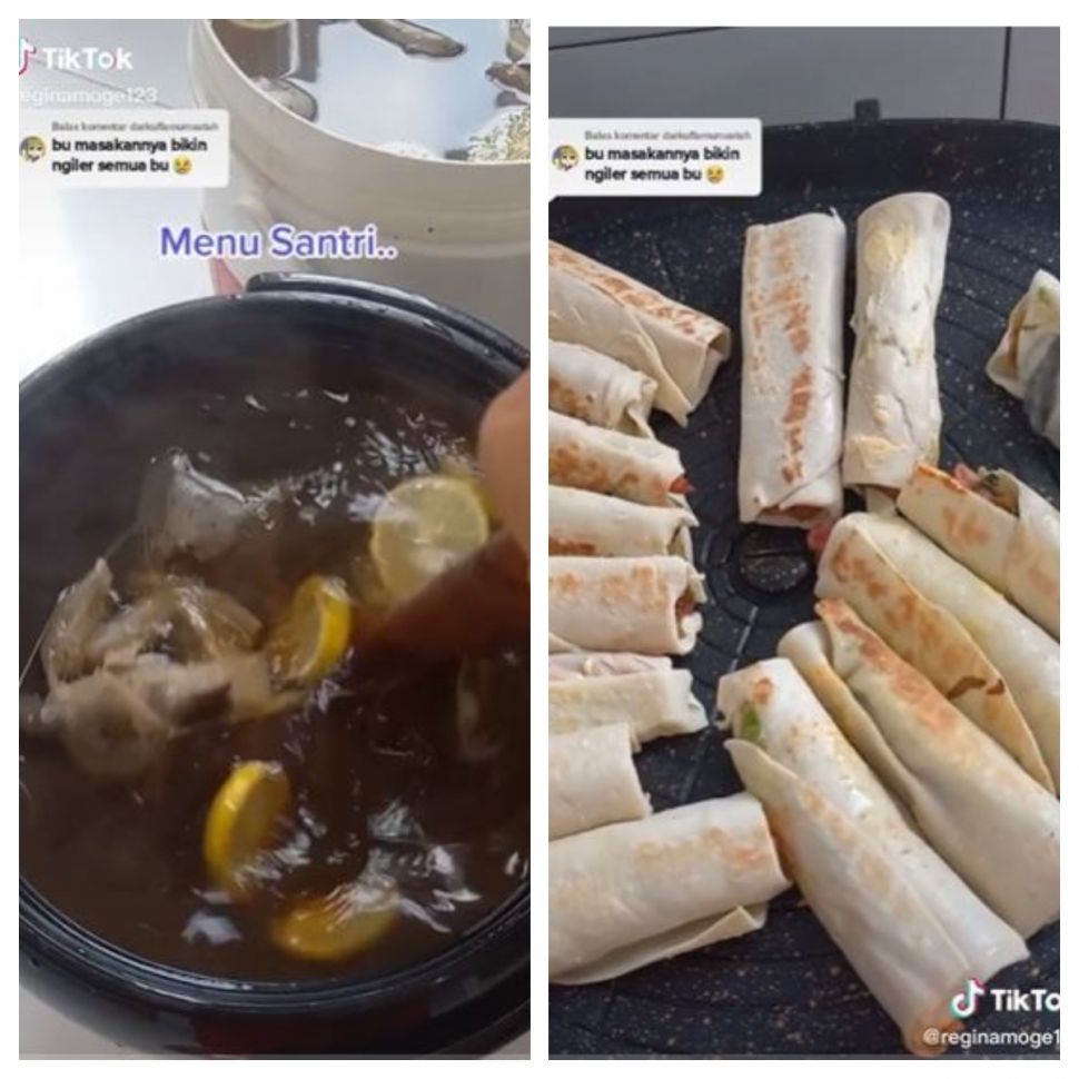 Menu makan santri (TikTok @reginamoge123)