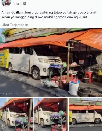 Penjual Nekat Buka Lapak Meski Ada Mobil Parkir Blokir Jalan Trotoar, Publik Geleng-geleng Kepala (Instagram/sedulur_solo)