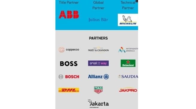 Deretan sponsor Formula E Jakarta.