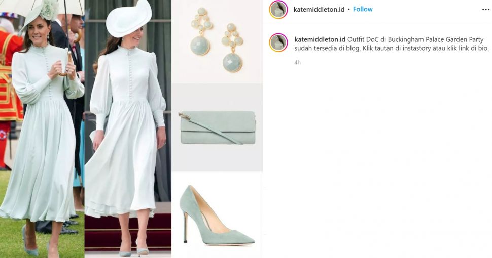 Kate Middleton mengenakan anting-anting aquamarine dengan harga Rp2 juta untuk membuat dirinya merasa lebih tenang (Instagram/katemiddleton.id)