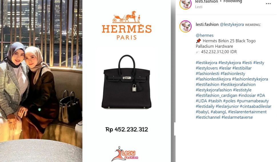Lesti Kejora Bawa Tas Hermes saat Kumpul Bareng Teman, Harganya