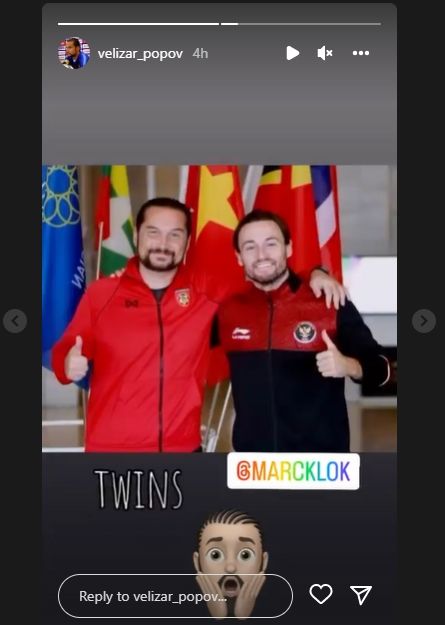 Velizar Popov sebut Marc Klok kembarannya. (Instagram/velizar_popov)