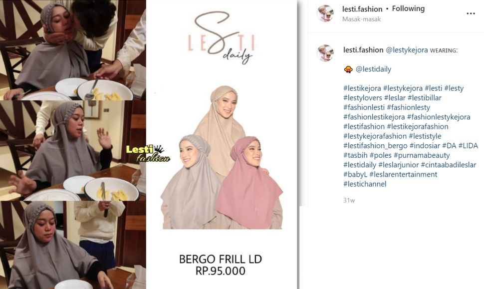 Koleksi kerudung Lesti Kejora, mulai jutaan sampai ada di bawah Rp100 ribu (Instagram/lesti.fashion)