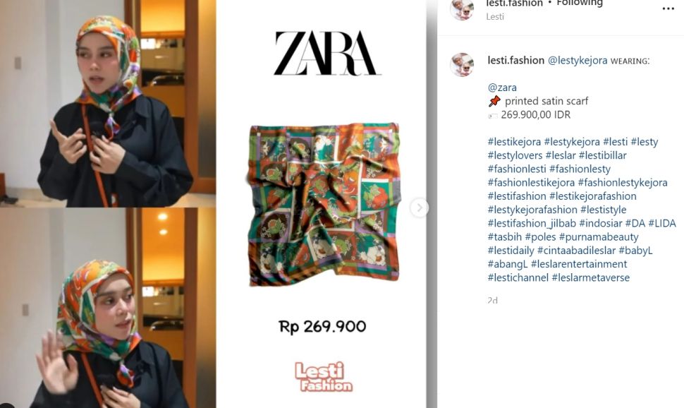 Koleksi kerudung Lesti Kejora, mulai jutaan sampai ada di bawah Rp100 ribu (Instagram/lesti.fashion)