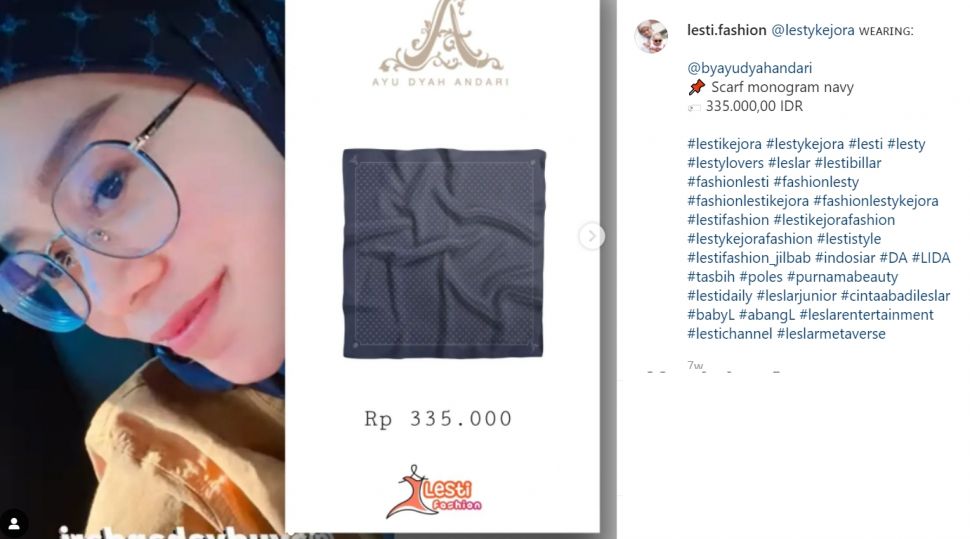 Koleksi kerudung Lesti Kejora, mulai jutaan sampai ada di bawah Rp100 ribu (Instagram/lesti.fashion)