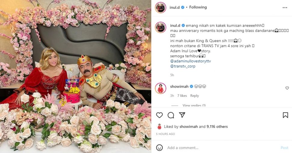 Inul Daratista dan Adam Suseno (instagramcom)