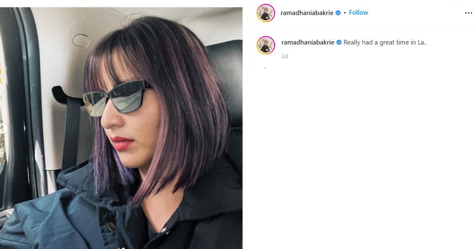 Nia Ramadhani pamer hidung yang mancung saat berlibur ke Amerika, namun malah dapat sindiran untuk kuliah lagi (Instagram/niaramadhanibakrie)