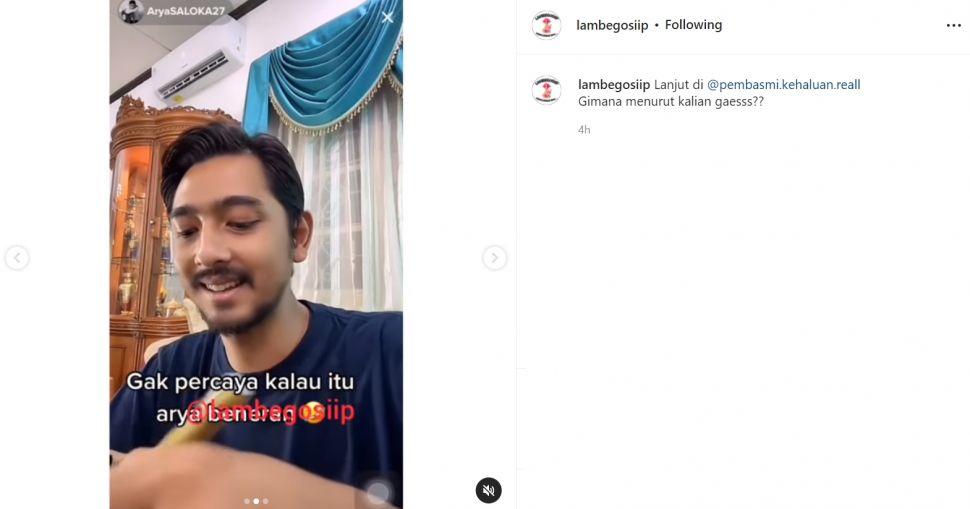 Arya Saloka tampil brewokan dan dibandingkan dengan sutradara Ikatan Cinta, Doddy Djanas (Instagram/lambegosiip)