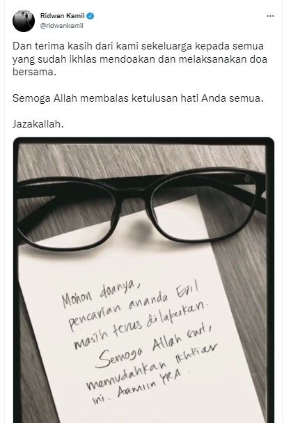 Unggahan Ridwan Kamil (twitter.com/ridwankamil)