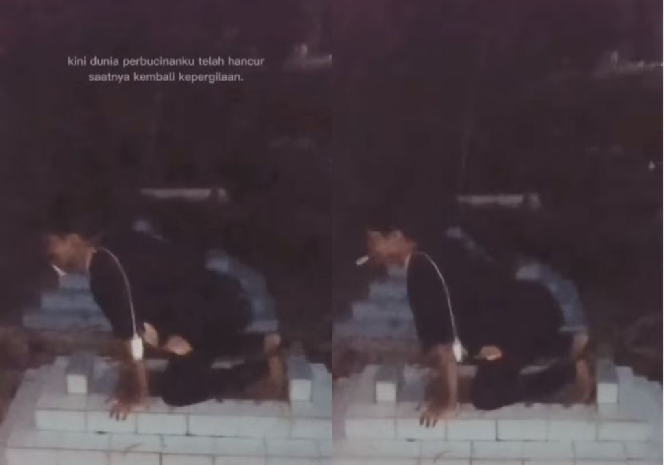 Pria joget nungging di makam (Instagram/terangmedia)