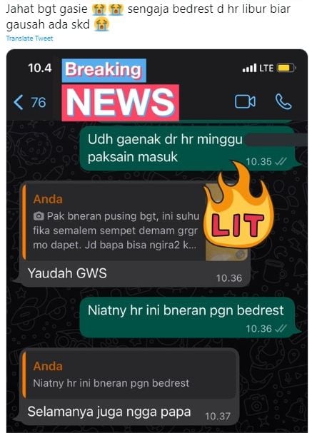 Percakapan antara karyawan dan atasan yang viral. (Twitter/worksfess)