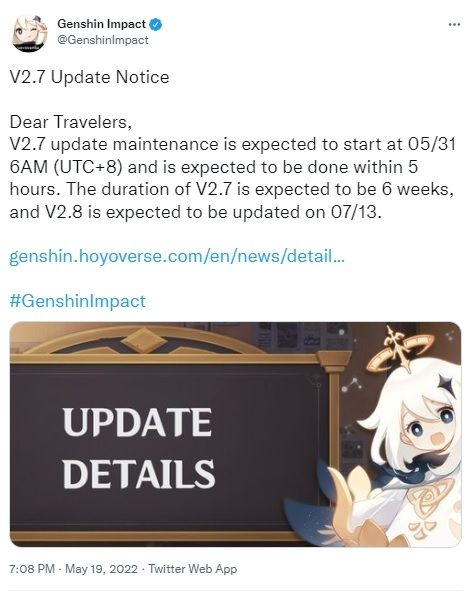 Update Genshin Impact. [Twitter]