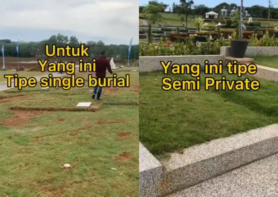 Tipe makam single burial dan semi private. (Instagram/lambegosiip)