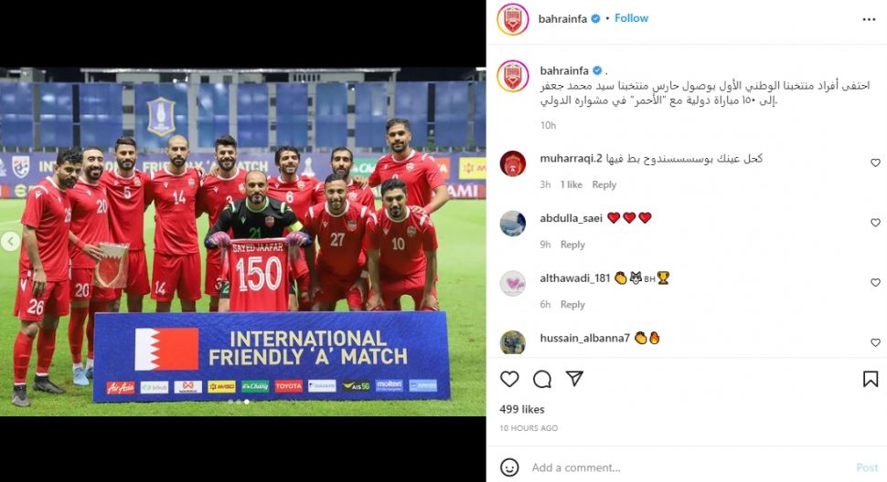 Bahrain menang lawanThailand di FIFA Matchday. (Instagram/bahrainfa)