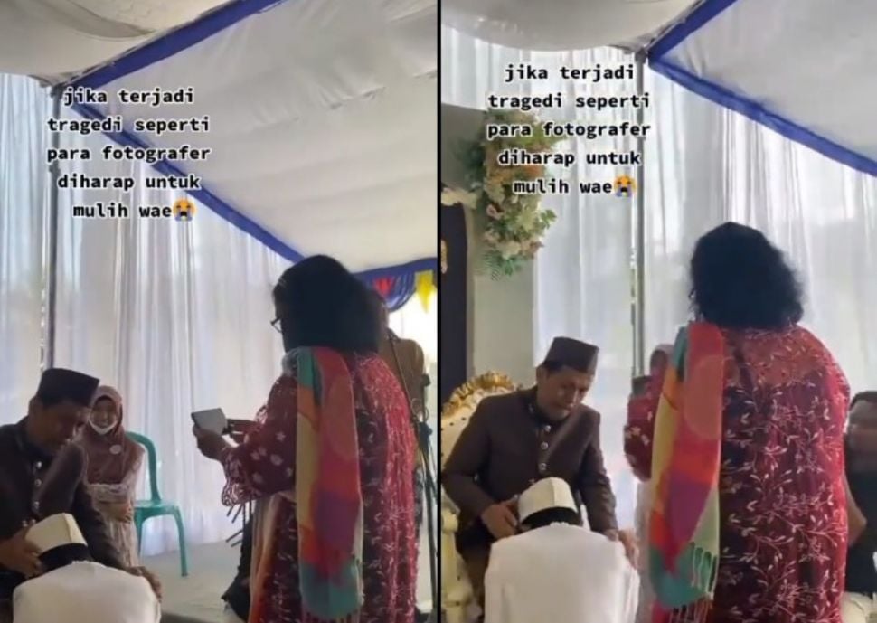 Emak-emak halangi fotgrafer di momen sungkeman (Instagram/terang_media)