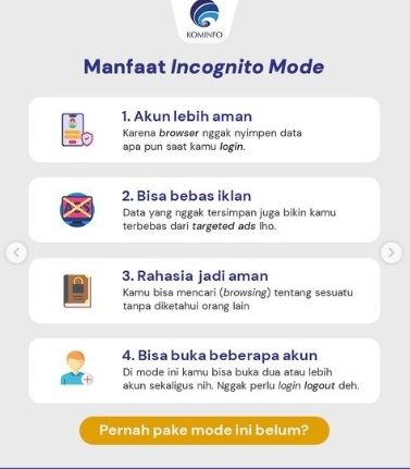 Incognito Mode. [Instagram/@kemenkominfo]