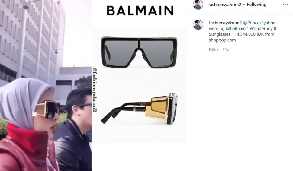 Koleksi kacamata Syahrini yang harganya jutaan Rupiah, mulai brand Celine sampai Balmain (Instagram/fashionsyahrini2)