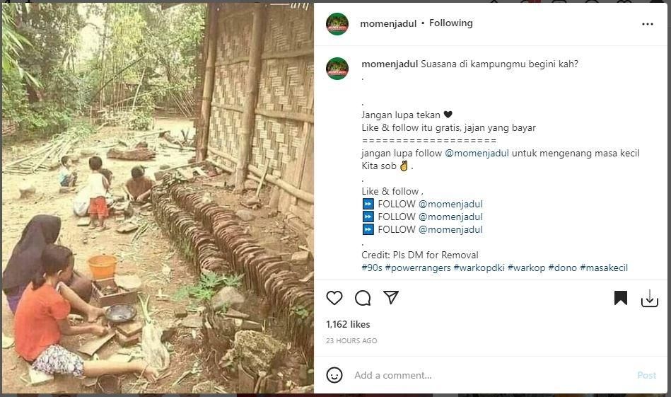 Foto lawas suasana kampung ini bikin netizen nostalgia. (Instagram/ momenjadul)