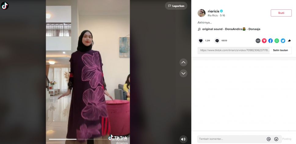 Sederet artis yang ikut tren goyang turun naik (tiktok/riaricis)