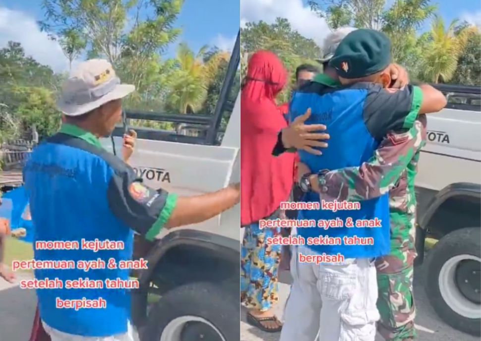 Sekian Tahun Berpisah, Momen Kejutan Pertemuan Ayah dan Anak ini Sukses Buat Warganet Terharu (Instagram/dunia_kaumhawa)