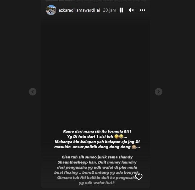 Nikita Mirzani kembali menyindir Gilang Juragan 99 dan Shandy Purnamasari. [Instagram]